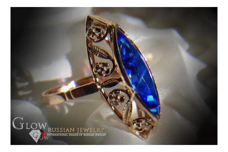 Russian Soviet rose 14k 585 gold Alexandrite Ruby Emerald Sapphire Zircon ring  vrc036