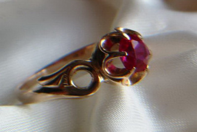 Vintage Rose Gold Ring 14K Alexandrite Ruby Emerald Sapphire Zircon 585 vrc037
