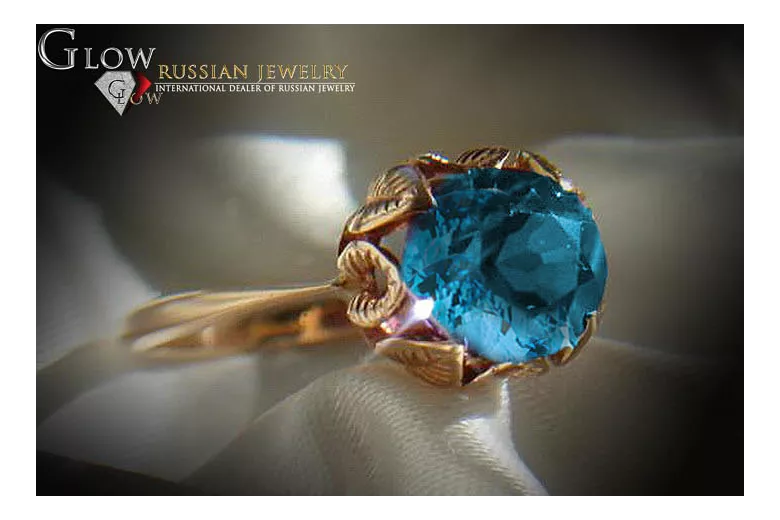Russian Soviet rose 14k 585 gold Alexandrite Ruby Emerald Sapphire Zircon ring  vrc051