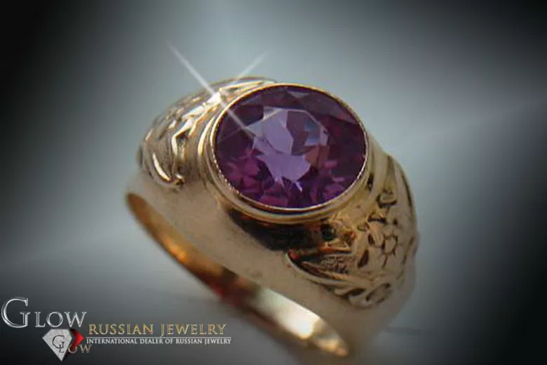 Sovietic rus a crescut 14k 585 aur Alexandrite Ruby Emerald Safir Zircon inel vrc078