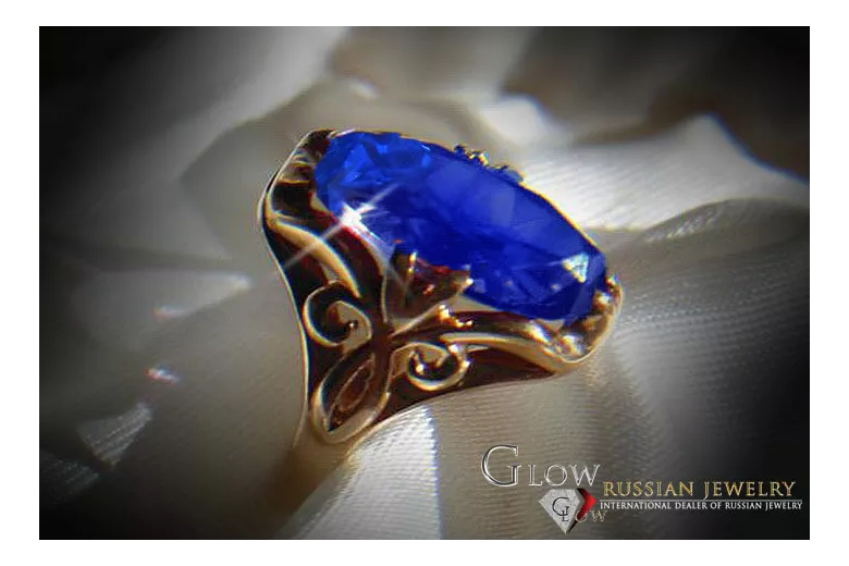 Russian Soviet rose 14k 585 gold Alexandrite Ruby Emerald Sapphire Zircon ring  vrc082