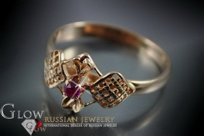 Anillo de oro rosa soviético ruso 14K Alejandrita Rubí Esmeralda Zafiro Zircon 585 vrc105