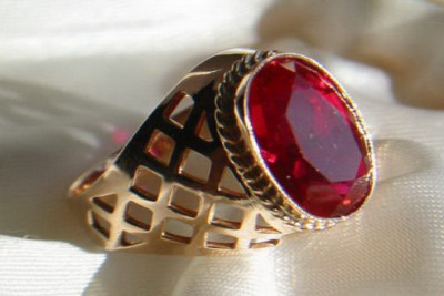 Vintage rose 14k 585 gold Alexandrite Ruby Emerald Sapphire Zircon ring  vrc111