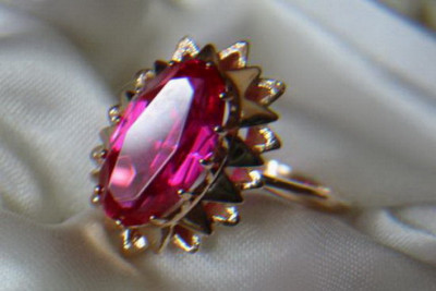 Vintage Rose Gold Ring 14K Alexandrite Ruby Emerald Sapphire Zircon 585 vrc115