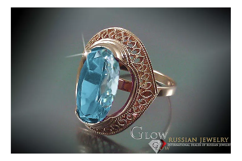 Russian Soviet rose 14k 585 gold Alexandrite Ruby Emerald Sapphire Zircon ring  vrc119