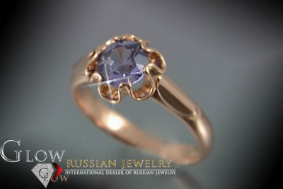 Vintage Rose Gold Ring 14K Alexandrite Ruby Emerald Sapphire Zircon 585 vrc122