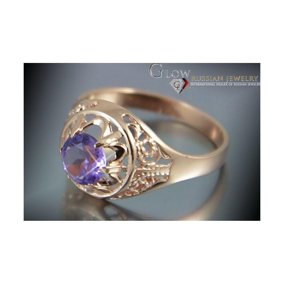 Russian Soviet rose 14k 585 gold Alexandrite Ruby Emerald Sapphire Zircon ring  vrc133