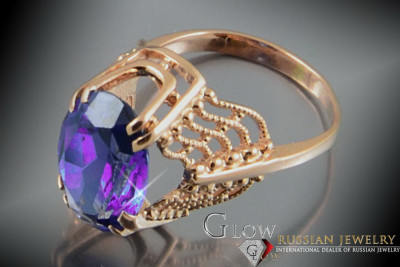 Vintage Rose Gold Ring 14K Alexandrite Ruby Emerald Sapphire Zircon 585 vrc146