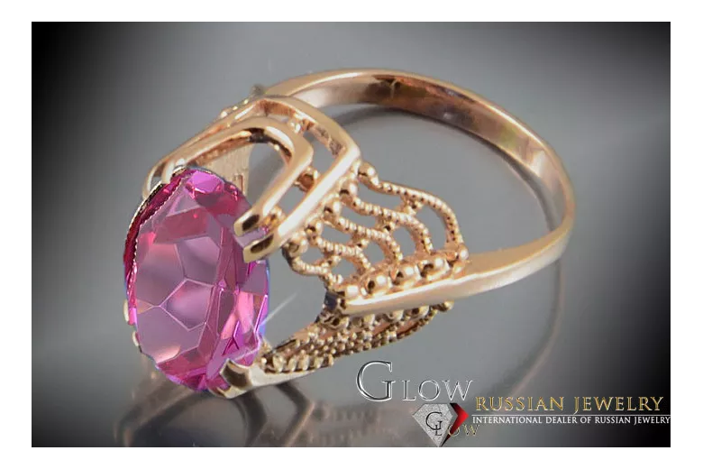 Russian Soviet rose 14k 585 gold Alexandrite Ruby Emerald Sapphire Zircon ring  vrc146