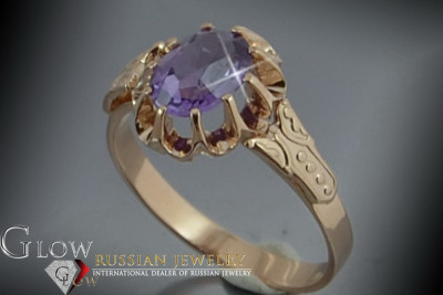Российское советское кольцо из розового золота 14K Александрит Рубин Изумрудный Сапфир Циркон 585 vrc149