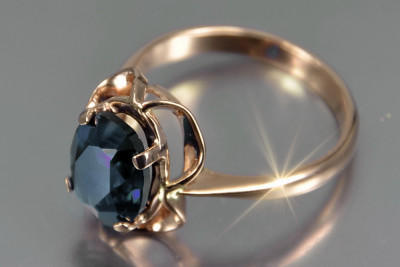 Руски съветски пръстен от розово злато 14K Александрит Рубин Изумруден сапфир Циркон 585 vrc206