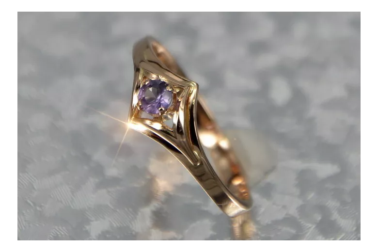 Russian Soviet rose 14k 585 gold Alexandrite Ruby Emerald Sapphire Zircon ring  vrc351