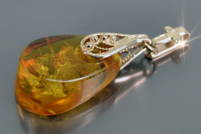 "Original Amber Pendant in 14K Vintage Rose Gold" vpab002
