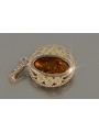 "Classic Amber Pendant with 14K Rose Gold - A True Vintage Piece" vpab004