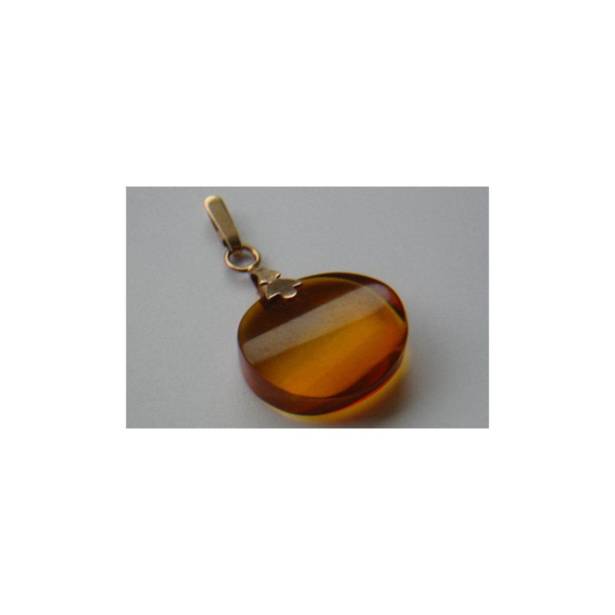 "Genuine Amber Encased in 14K Vintage Rose Gold Pendant" vpab009
