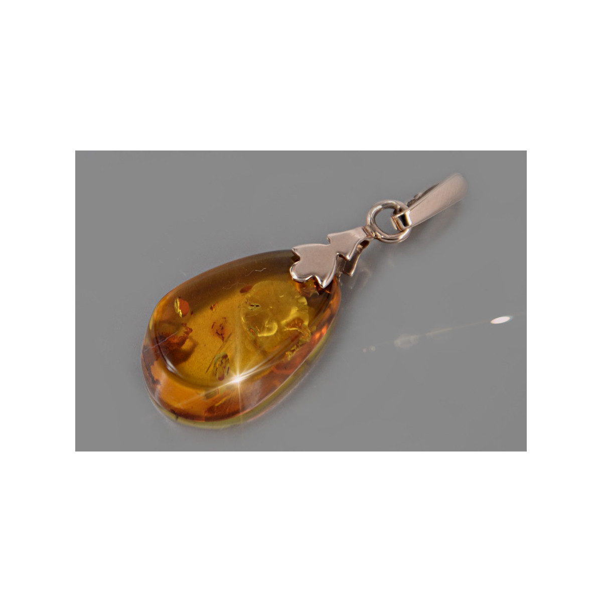 "Vintage-Inspired 14K 585 Rose Gold & Amber Jewelry Piece" vpab015