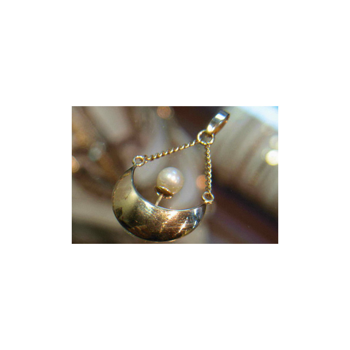 "Original Vintage 14K Rose Gold Pendant with Elegant Pearl" vppr003