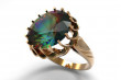 Russian Soviet rose 14k 585 gold Alexandrite Ruby Emerald Sapphire Zircon ring vrc035