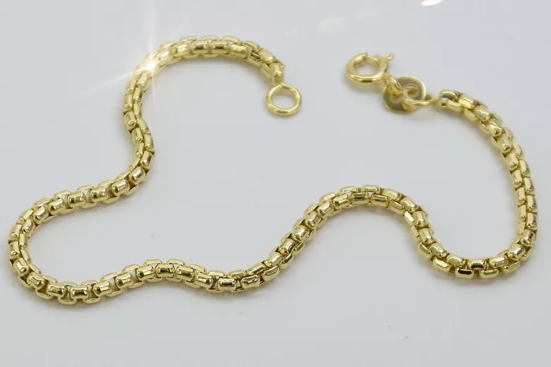 Италианска жълта 14k 585 златна нова гривна за въже cb078y