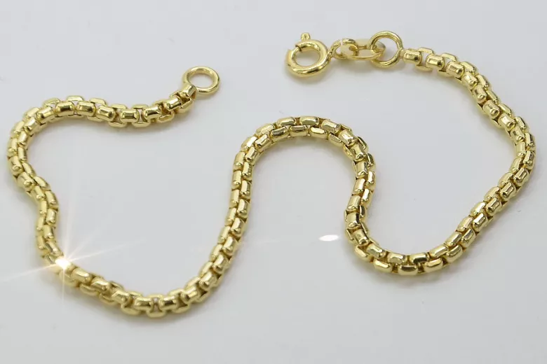 Italien jaune 14k 585 or Nouveau bracelet corde cb078y
