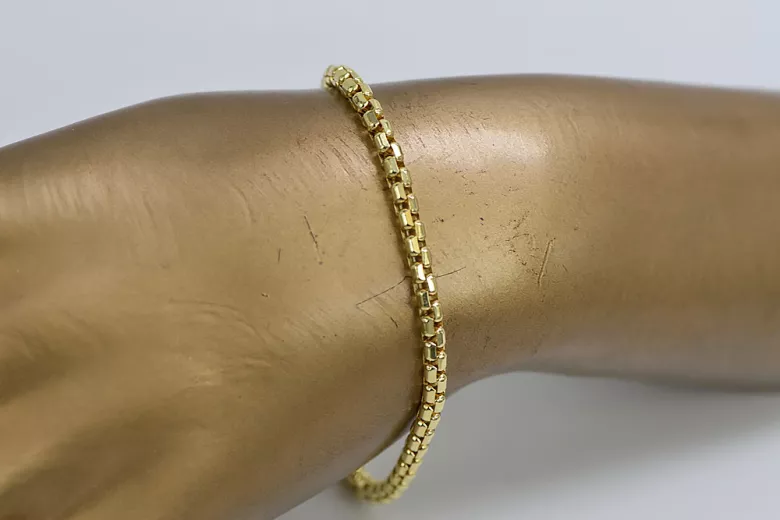 Italien jaune 14k 585 or Nouveau bracelet corde cb078y