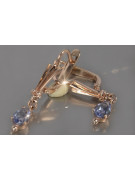 Vintage rose pink 14k 585 gold earrings vec198 alexandrite ruby emerald sapphire ...