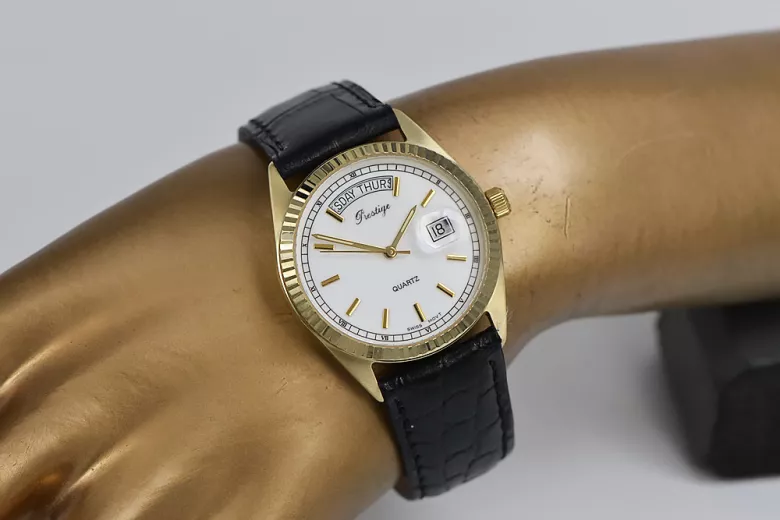 Reloj de oro para hombre Geneve ★ https://zlotychlopak.pl/es/ ★ Pureza del oro 585 333 ¡Precio bajo!