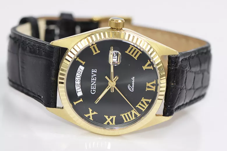 Reloj de oro para hombre Geneve ★ https://zlotychlopak.pl/es/ ★ Pureza del oro 585 333 ¡Precio bajo!