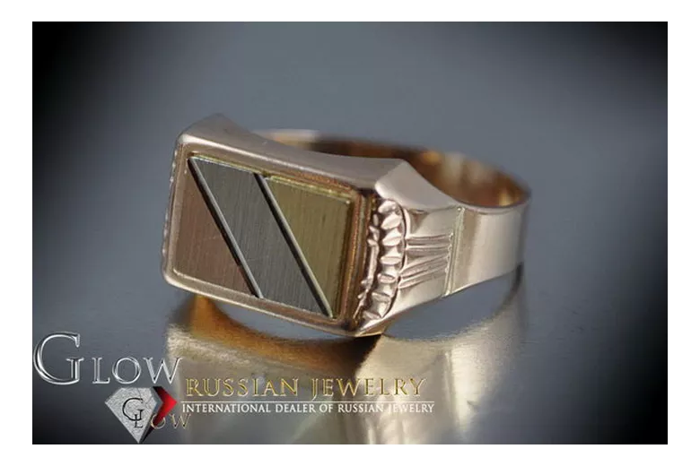 Russische Rose Sowjetische 14k 585 Gold Herren Signet Ring csn012