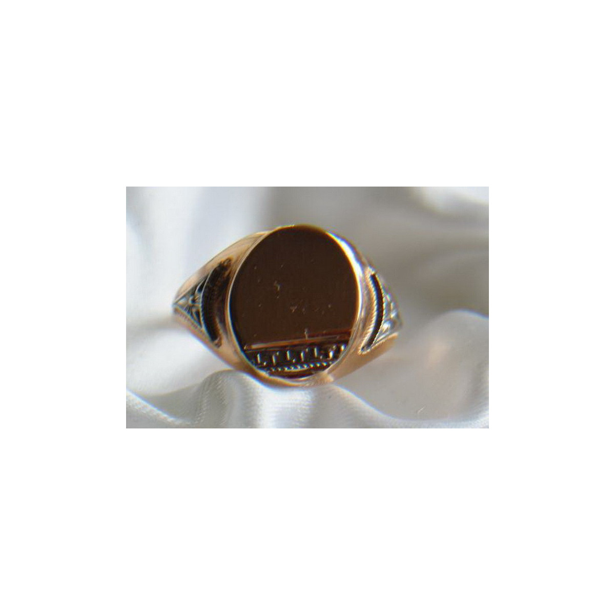 Vintage rose pink 14k 585  gold Men's signet ring vsc017