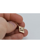 "Ретро 14k розово златни обеци във формата на квадрат без камъни" ven106