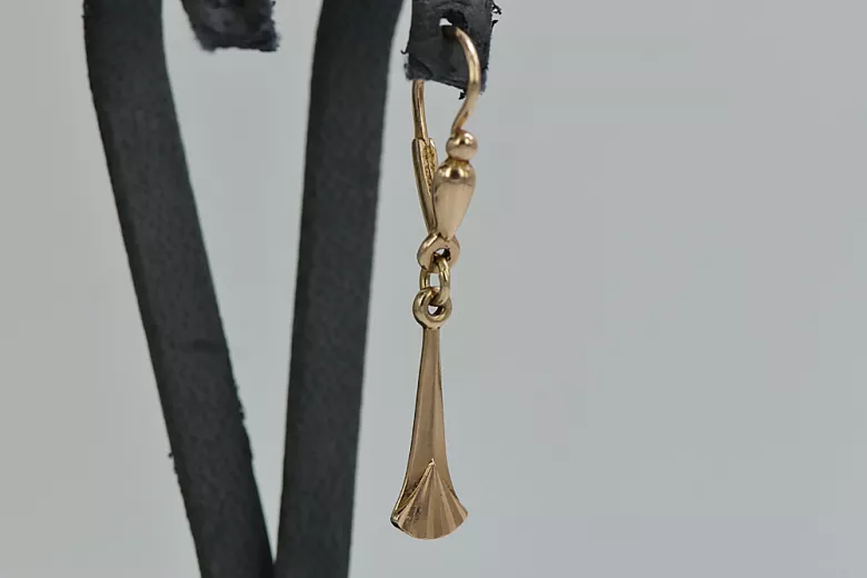 "Original Vintage 14K Rose Gold Earrings - No Stones Design" ven160