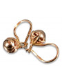 "Original Vintage 14K 585 Gold Ball Earrings in Rose Pink" ven180