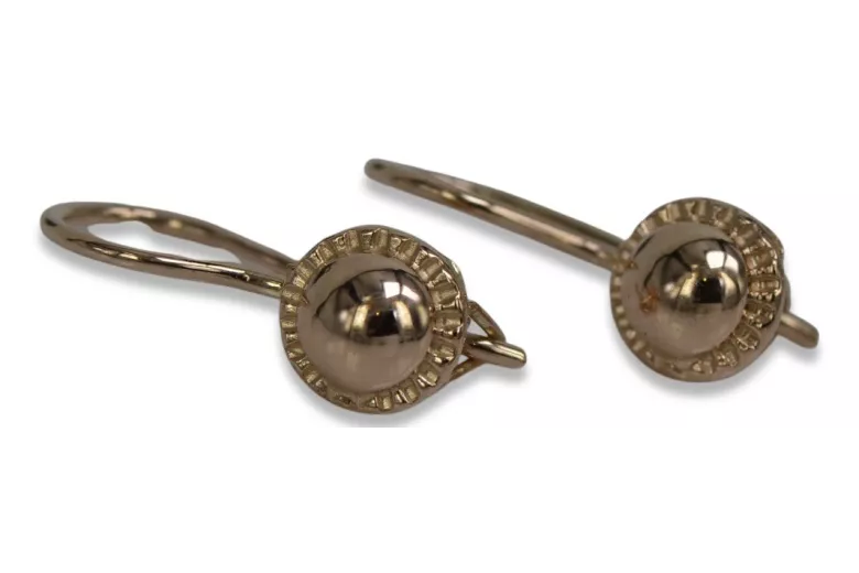 "Or rose 14 carats 585 d'origine Vintage - Boucles d'oreilles en forme de boule" ven191