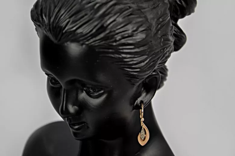 "Originales Vintage-Roségold 14k 585 Gold Ohrringe ohne Steine" ven193