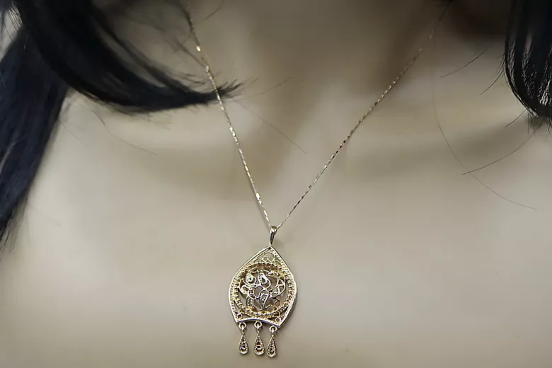 Винтидж розово злато 14k 585 оригинален ретро медальон без камъни  vpn020