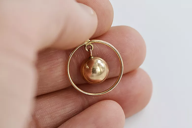 "Bijou d'Époque: Pendentif Cercle en Or Rose 14 carats 585, Pas de Pierres" vpn031