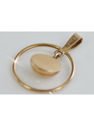 Оригинално ретро 14k розово злато 585, кръгъл медальон без камъни vpn031
