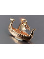 "Authentic Vintage 14K Rose Gold Boat-Shaped Pendant, No Stones" vpn044