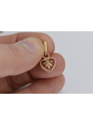 "Diseño Clásico de Colgante de Corazón en Oro Rosa Antiguo de 14k Sin Piedras" vpn053