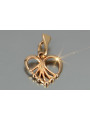 "Vintage 14K 585 Rose Gold Heart Pendant - No Stones, Authentic Vintage Design" vpn076