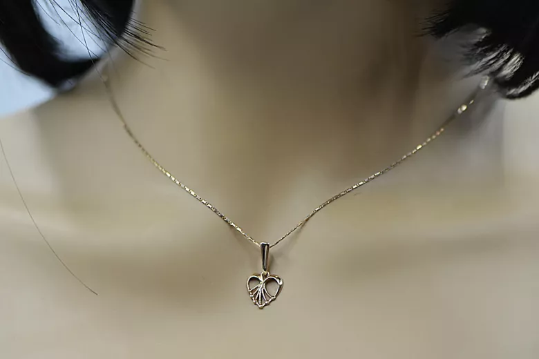 "Precioso Colgante Vintage de Corazón en Oro Rosa 14k Sin Piedras" vpn076