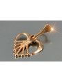 "Vintage 14K 585 Rose Gold Heart Pendant - No Stones, Authentic Vintage Design" vpn076