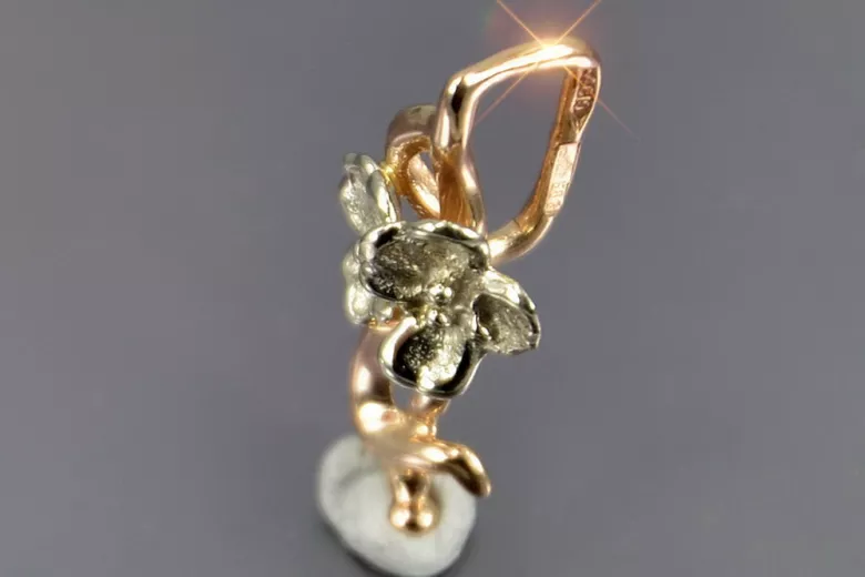 Безкамъкният 14k ретро медальон от розово злато с винтидж дизайн vpn096