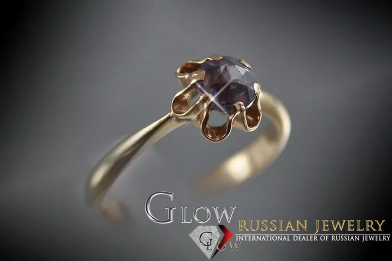 Rosyjska róża radziecka 14k 585 złoto Aleksandryt Rubinowy szmaragdowy szafirowy pierścionek z cyrkonią vrc002