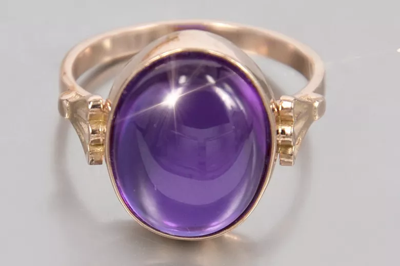 Russian Soviet rose 14k 585 gold Alexandrite Ruby Emerald Sapphire Zircon ring  vrc154