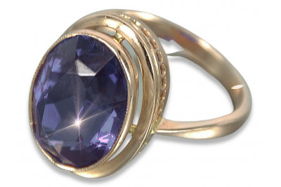 Vintage Rose Gold Ring 14K Alexandrite Ruby Emerald Sapphire Zircon 585 vrc285
