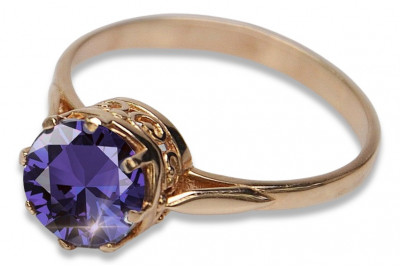 Vintage rose 14k 585 gold Alexandrite Ruby Emerald Sapphire Zircon ring  vrc366
