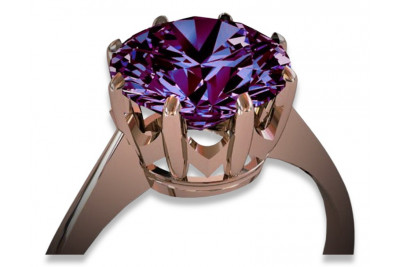 Vintage rose 14k 585 gold Alexandrite Ruby Emerald Sapphire Zircon ring  vrc157rp