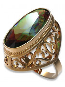 Vintage pierścionek pozłacane sregro 925 z Aleksandrytem Rubinem Szafirem Szmaragdem Cyrkonią vrc184sgp